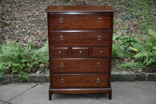 a stag minstrel mahogany bedroom chest of drawers dressing cabinet bedside  table.