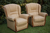 A GEMALINEA ITALIAN LEATHER CHESTERFIELD WING-BACK 3 PIECE SUITE ARMCHAIRS.