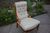 A VICTORIAN UPHOLSTERED BUTTON BACK NURSING READING ARMCHAIR.
