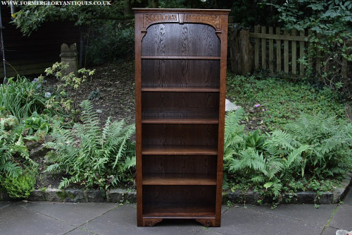 A JAYCEE OLD CHARM STYLE OAK BOOKCASE WALL BOOK SHELVES DISPLAY CD DVD CABINET.