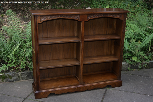AN OLD CHARM WOOD BROTHERS LIGHT OAK BOOKCASE WALL OFFICE BOOK SHELVES DISPLAY CD DVD CABINET.
