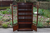AN OLD CHARM WOOD BROS TUDOR BROWN OAK CHINA DISPLAY CABINET CUPBOARD BOOKCASE SHELVES