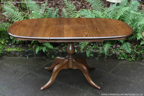 AN ERCOL GOLDEN DAWN ELM ASH CHESTER EXTENDING KITCHEN DINING ROOM COFFEE TABLE