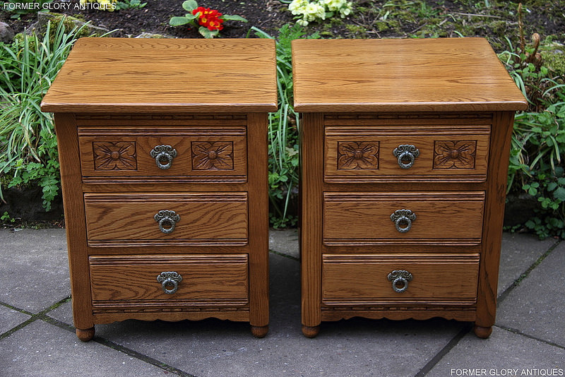 Pair Of Wood Brothers Old Charm Vintage, Antique Wooden Bedside Tables