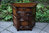 TITCHMARSH AND GOODWIN CARVED OAK CANTED HALL CABINET / SIDEBOARD