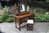 A WOOD BROTHERS OLD CHARM CARVED LIGHT OAK DRESSING TABLE VANITY MIRROR AND STOOL