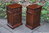 A PAIR OF WOOD BROTHERS OLD CHARM TUDOR BROWN CARVED OAK SPEAKER COVERS / CABINETS
