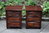 A PAIR OF WOOD BROTHERS OLD CHARM TUDOR BROWN CARVED OAK BEDSIDE CABINETS / CHEST OF DRAWERS