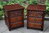 A PAIR OF WOOD BROTHERS OLD CHARM TUDOR BROWN CARVED OAK BEDSIDE CABINETS / CHEST OF DRAWERS