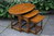A WOOD BROTHERS OLD CHARM VINTAGE SOLID OAK NEST OF THREE TABLES / COFFEE TABLE SET