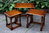 A G.T. RACKSTRAW LTD SOLID MEDIUM OAK NEST OF THREE TABLES / COFFEE TABLE SET