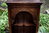 A TITCHMARSH AND GOODWIN JACOBEAN SOLID CARVED OAK LIVERY CUPBOARD / CABINET / WALL SHELVES