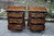 A MATCHING PAIR OF SOLID STRESSED OAK BEDSIDE CABINETS / TABLES / CHESTS OF DRAWERS / NIGHTSTANDS
