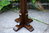 A WOOD BROTHERS OLD CHARM CARVED LIGHT OAK STANDARD LAMP STAND