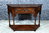 A WOOD BROTHERS OLD CHARM TUDOR BROWN CARVED OAK CANTED CONSOLE / HALL TABLE