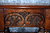 A WOOD BROTHERS OLD CHARM TUDOR BROWN CARVED OAK SLIPPER BOX / SEWING CHEST