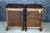 A MATCHING PAIR OF WOOD BROTHERS OLD CHARM TUDOR BROWN OAK BEDSIDE CABINETS / NIGHTSTANDS