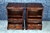 A MATCHING PAIR OF WOOD BROTHERS OLD CHARM TUDOR BROWN OAK BEDSIDE CABINETS / NIGHTSTANDS