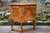 A WOOD BROTHERS OLD CHARM VINTAGE CARVED OAK CANTED PEDESTAL CABINET / CUPBOARD / HALL TABLE